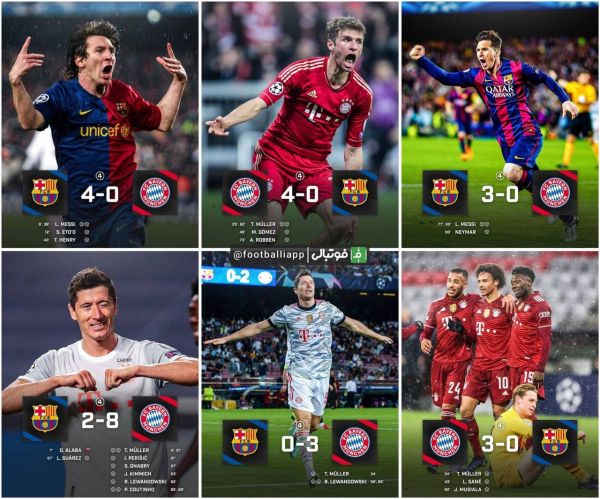 6 تقابل پرگل بارسلونا و بایرن مونیخ در رویاروییهای اخیر عکس