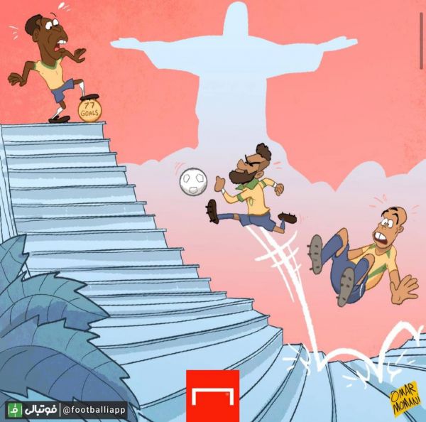  نیمار و فاصله دو گله تا پله و تبدیل شدن به برترین گلزن ملی تاریخ فوتبال برزیل