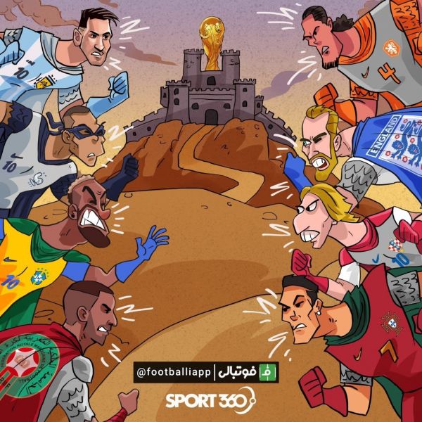  طرح اسپورت 360 از جنگ 8 تیم پایانی جام جهانی 2022 برای قهرمانی