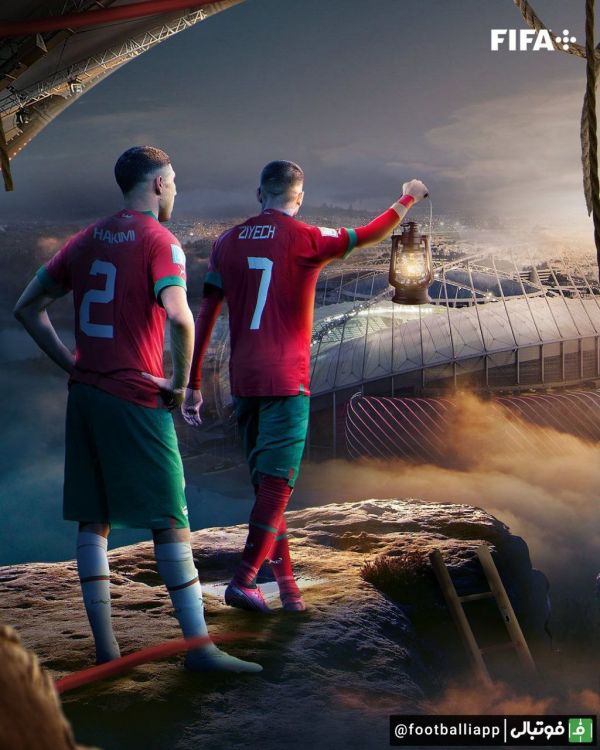  پوستر صفحه فیفا به بهانه بازی امشب مراکش و کرواسی؛ مراکش بدنبال تاریخ‌سازی