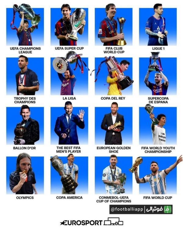  کلکسیون افتخارات لیونل مسی فقط جام جهانی را کم داشت