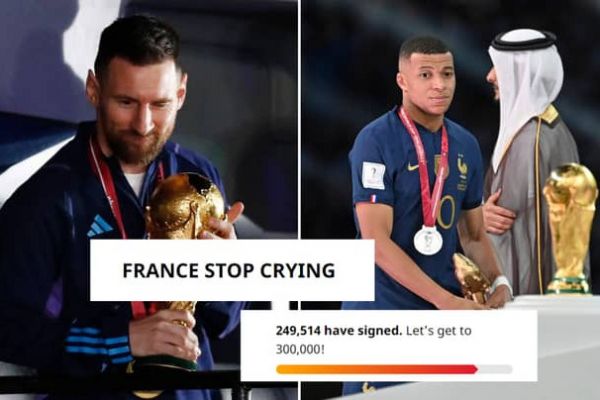  نامه‌ای با 250 هزار امضا به تیم ملی فرانسه  گریه نکنید