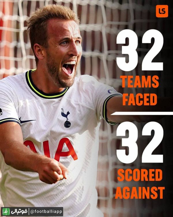  با گلزنی برابر برنتفورد، کین مقابل تمام 32 تیمی که در لیگ جزیره با آن‌ها روبرو شد موفق به گلزنی شده است