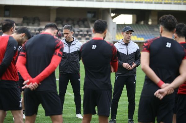 گزارش تمرین پرسپولیس صحبت های گل محمدی با بازیکنان و فوتبال درون تیمی
