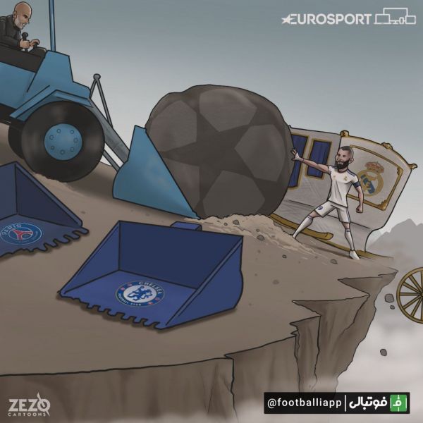 کاریکاتور  کریم بنزما رئال‌مادرید را در لیگ قهرمانان اروپا امیدوار نگه‌داشت