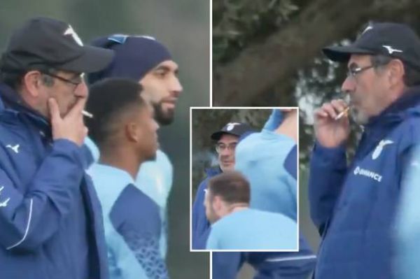 وایرال شدن سیگار کشیدن سرمربی لاتزیو در حین تمرین