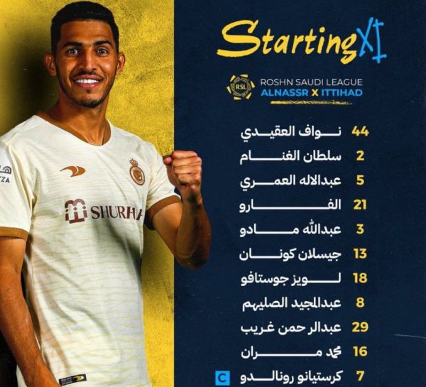  ترکیب الاتحاد و النصر؛ رونالدو آماده برای بازی حساس