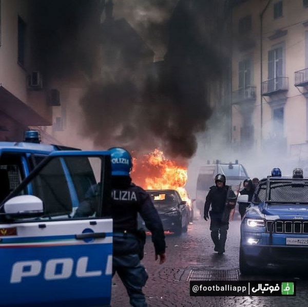  تصاویر باورنکردنی از درگیری هواداران ناپولی و فرانکفورت پیش از شروع دیدار دو تیم در لیگ قهرمانان اروپا
