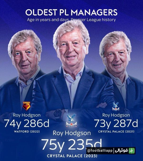  هاجسون با ۷۵ سال و ۲۳۵ روز سن، بار دیگر رکورد مسن‌ترین سرمربی تاریخ لیگ برتر را شکست