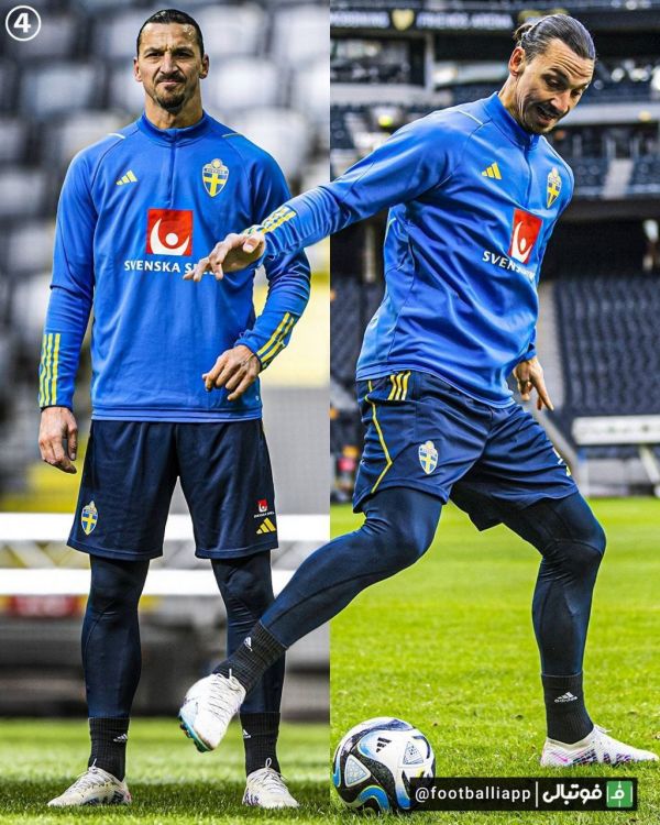  حضور زلاتان ابراهیموویچ ۴۱ ساله در تمرینات تیم ملی سوئد