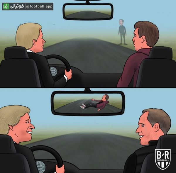  کاریکاتور  بایرن مونیخ با اخراج ناگلزمن، توخل را جانشین وی کرد