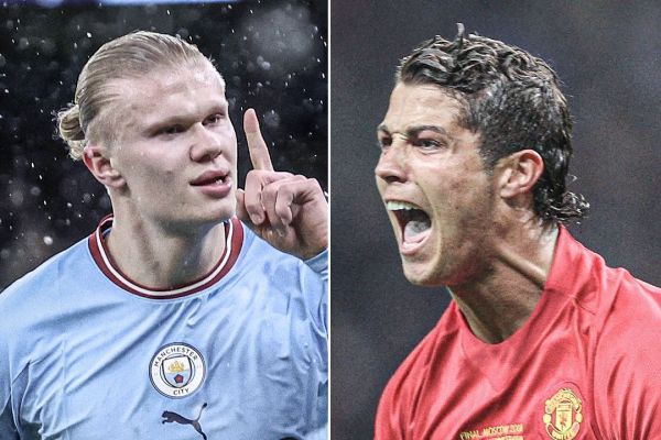  ارلینگ هالند و زدن 33 گل بیشتر از کریستیانو رونالدو