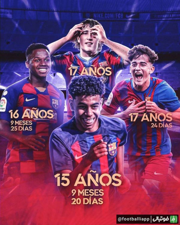  اینفوگرافی  جوان‌ترین بازیکنان تاریخ بارسلونا