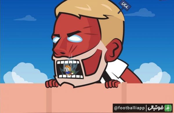  کاریکاتور  لسترسیتی از دهان غول سنت جیمز پارک زنده بیرون آمد