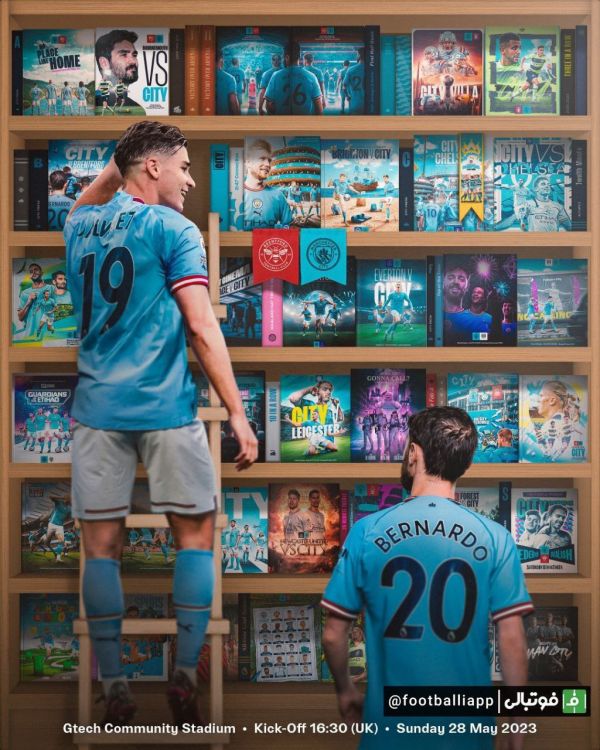  پوستر منچسترسیتی برای بازی امروز مقابل برنتفورد