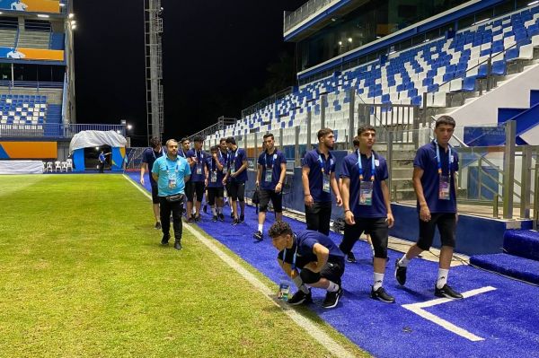  بازدید اعضای تیم ملی نوجوانان از ورزشگاه بازی با کره‌جنوبی +عکس
