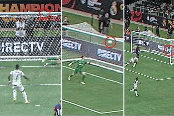  قابی از پنج باری که رئال مادرید توپ را به تیرک دروازه بارسلونا کوبید