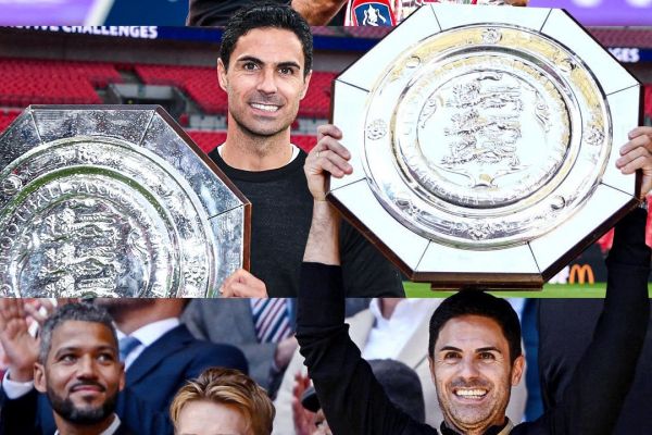 قابی از سه جامی که آرتتا با آرسنال فتح کرد