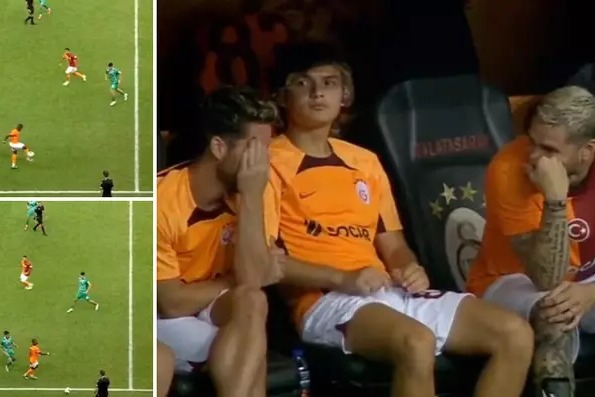 لحظهای که ایکاردی و مرتنز، اشتباه مهاجم گالاتاسرای را مسخره کردند