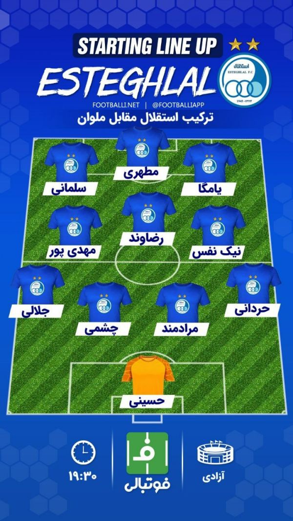  اختصاصی  شماتیک استقلال مقابل ملوان