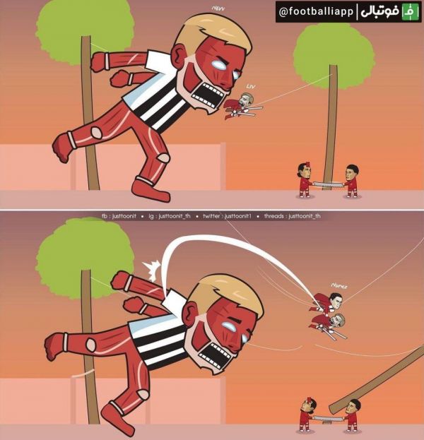  کاریکاتور  داروین نونیز، تعویض طلایی کلوپ ورق بازی را برگرداند