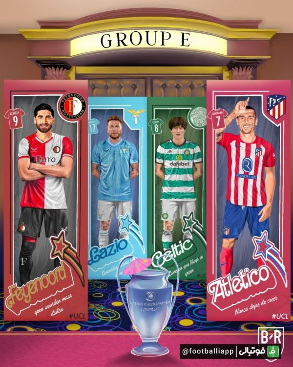  طرح جالب بلیچرریپورت از گروه‌های لیگ قهرمانان اروپا ۲۰۲۴ با حضور علیرضا جهانبخش به عنوان نماد فاینورد