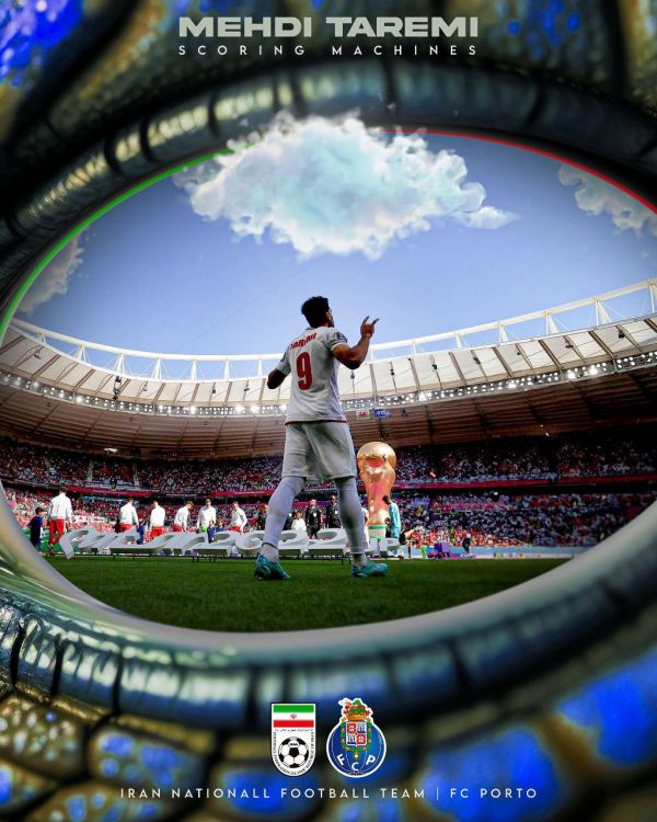  پوستر روابط عمومی فدراسیون فوتبال در حمایت از مهدی طارمی فوتبالیست ارزنده تیم ملی