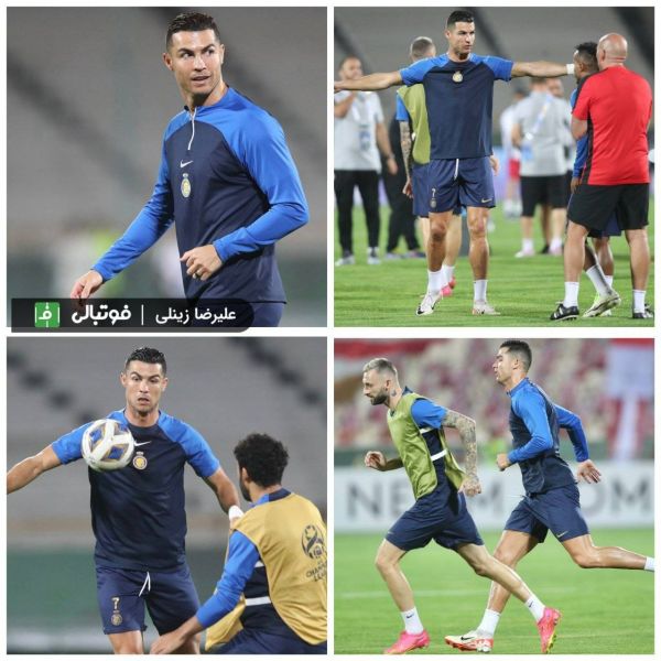  اختصاصی  تصاویری از گرم کردن کریستیانو رونالدو و دیگر بازیکنان النصر پیش از مصاف پرسپولیس و النصر  عکسها از علیرضا زینلی