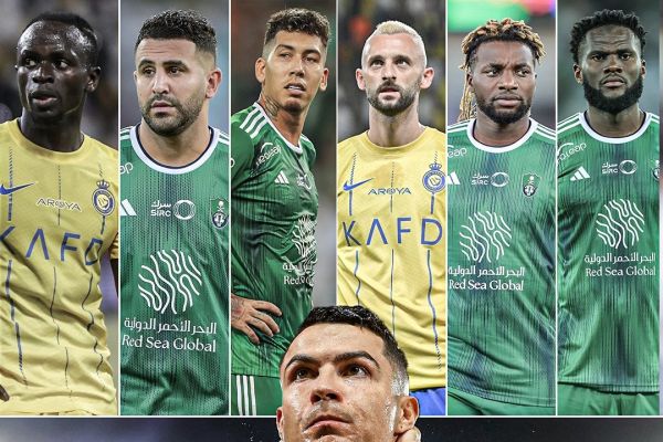 قابی از ستارههایی که در دیدار النصر - الاهلی حضور داشتند