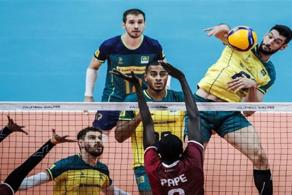 والیبال انتخابی المپیک برد قاطع برزیل مقابل قطر