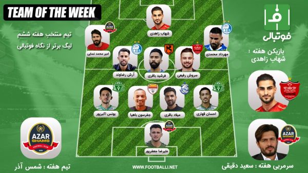  تیم منتخب هفته ششم؛ دستم را بگیر