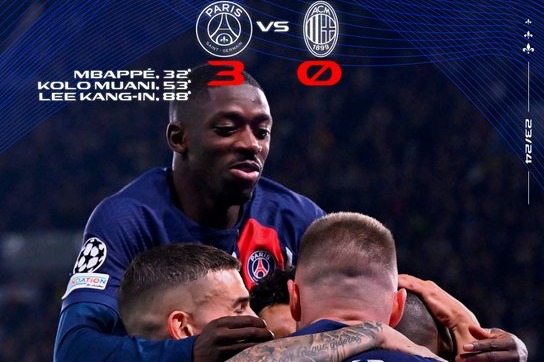  پیروزی قاطع پاری سن ژرمن و سقوط میلان به قعر جدول گروه مرگ