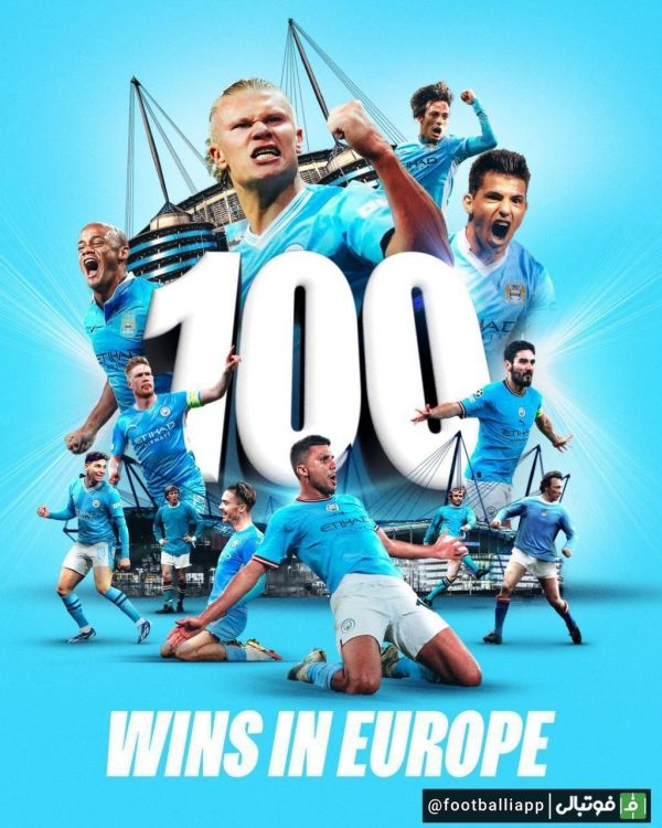  منچسترسیتی به رکورد 100 پیروزی در رقابت‌های اروپایی رسید