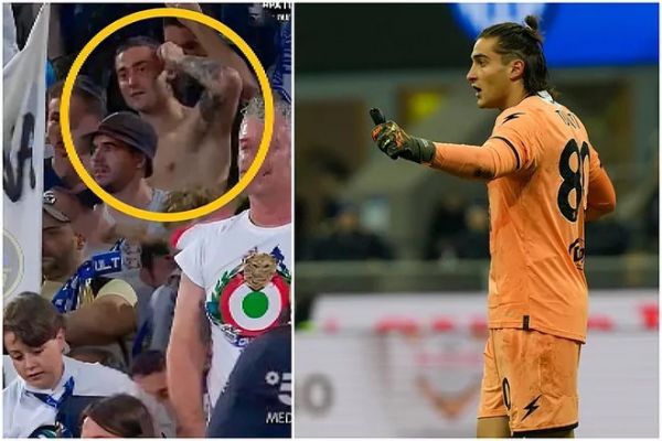 دروازهبان سریآ که عضو گروه هواداران افراطی اینتر است