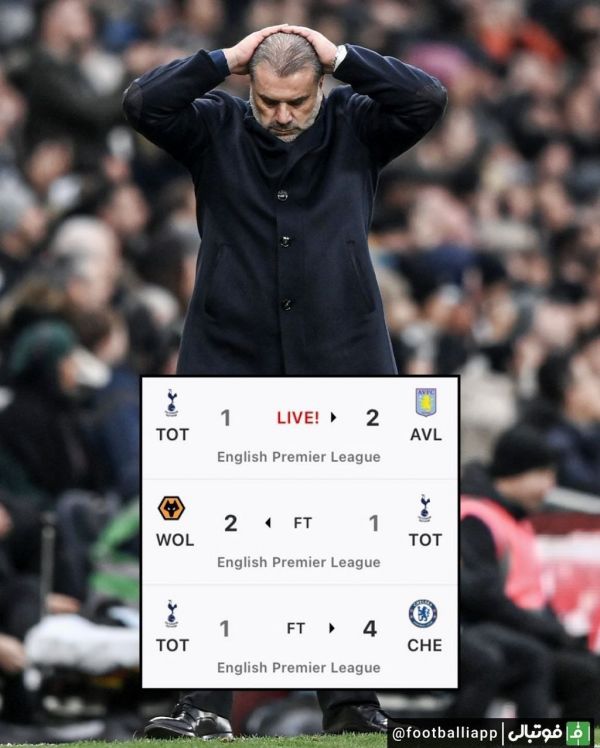  اینفوگرافی  تاتنهام برای سومین بار متوالی در لیگ جزیره شکست خورد