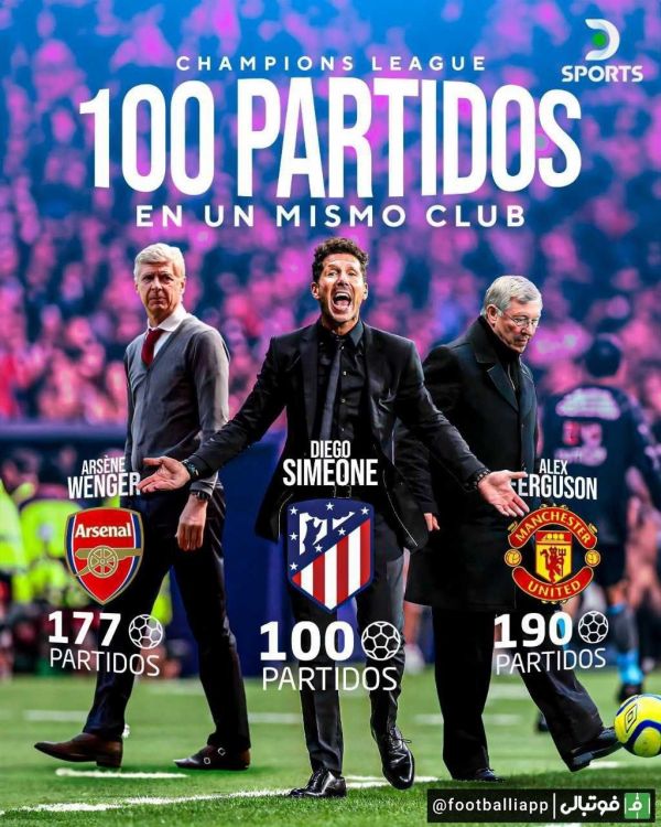  دیگو سیمئونه به سومین سرمربی تبدیل شد که در یک باشگاه در لیگ قهرمانان اروپا به تعداد پیروزی +100 می‌رسد