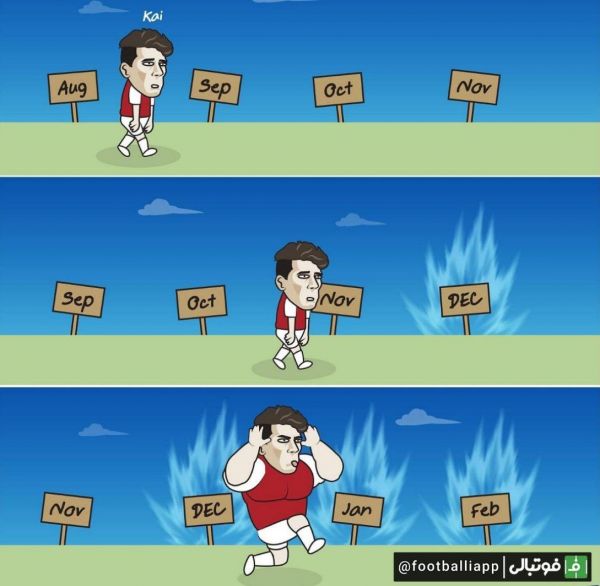  یک نسخه آخر سالی از کای هاورتز در پیراهن آرسنال