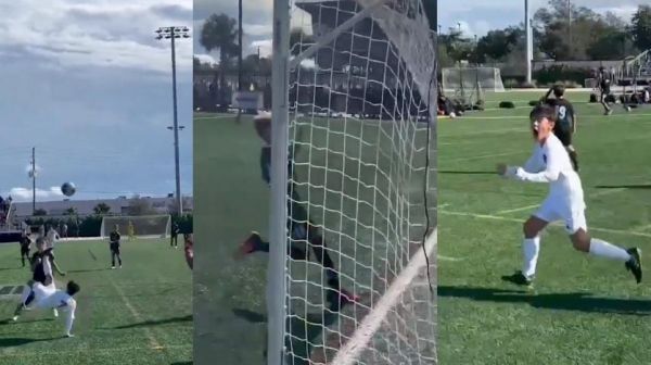 موفقیت پسر مسی در نقطه ضعف پدرش گلزنی با قیچی برگردان