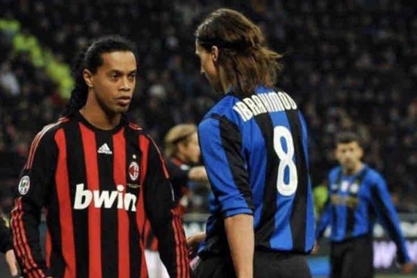  وقتی زلاتان و رونالدینیو در دربی میلان با هم روبرو می‌شدند