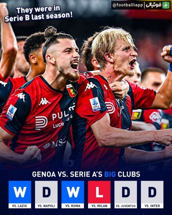  اینفوگرافی  عملکرد جنوا در مقابل تاپ سیکس سری‌آ