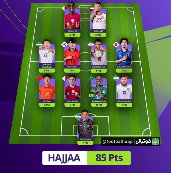  اینفوگرافی  مهدی قایدی با پایان هفته دوم مسابقات جام ملت‌های آسیا در «تیم منتخب فوتبال فانتزی کنفدراسیون فوتبال آسیا» قرار گرفت