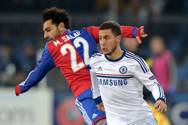  عکس؛ وقتی محمد صلاح در پیراهن بازل با هازارد روبرو شد