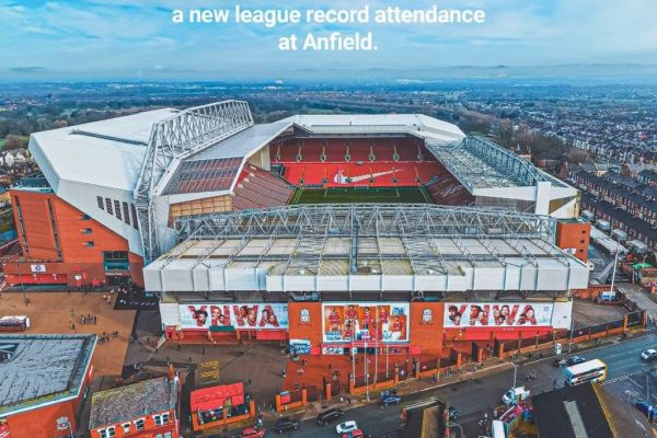  رکورد حضور هوادارن در آنفیلد شکست