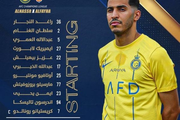  ترکیب النصر برای اولین بازی رونالدو در مرحله حذفی لیگ قهرمانان آسیا