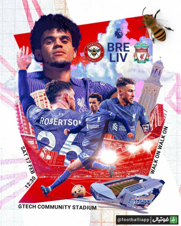  پوستر لیورپول برای بازی امروز مقابل برنتفورد