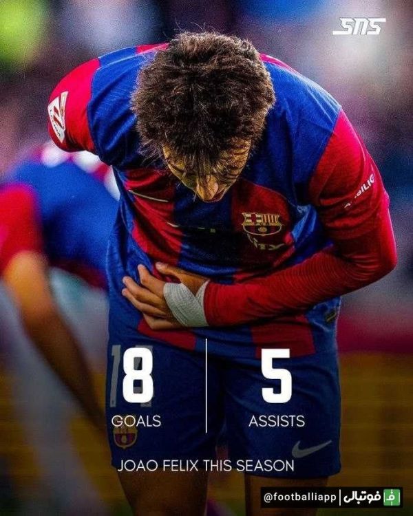  اینفوگرافی  عملکرد ژائو فلیکس تا اینجای فصل در بارسلونا