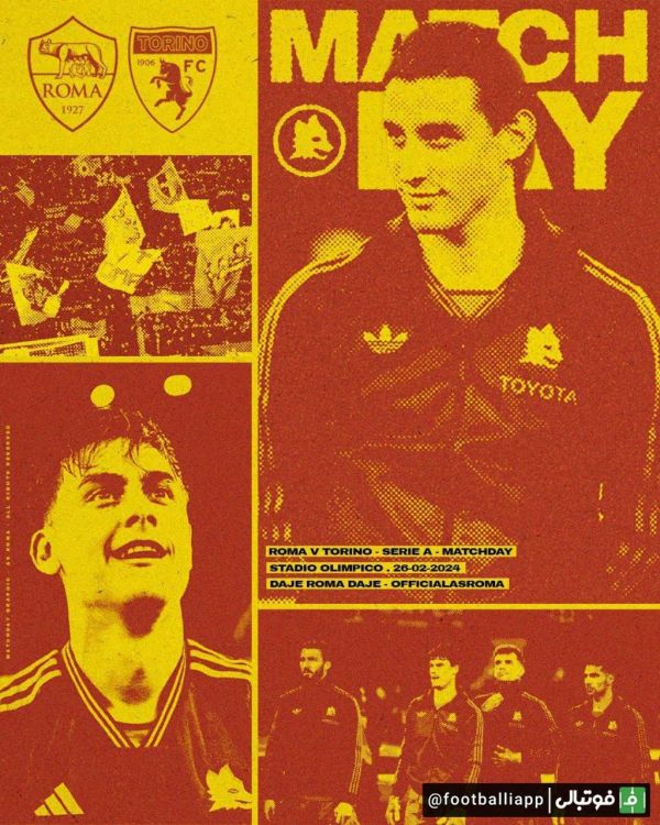  پوستر رم برای بازی امشب مقابل تورینو