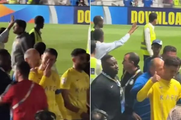 عکس؛ خنده عصبی رونالدو در واکنش به تشویق مسی توسط اماراتیها