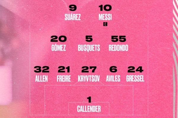  ترکیب اینتر میامی مقابل نشویل با حضور زوج مسی - سوارز