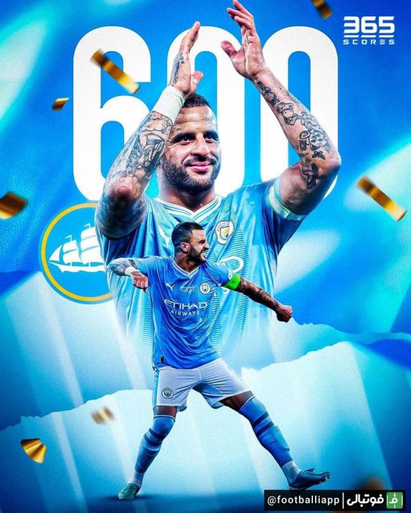  اینفوگرافی  کایل واکر مدافع منچسترسیتی به رکورد 600 بازی با پیراهن این تیم رسید